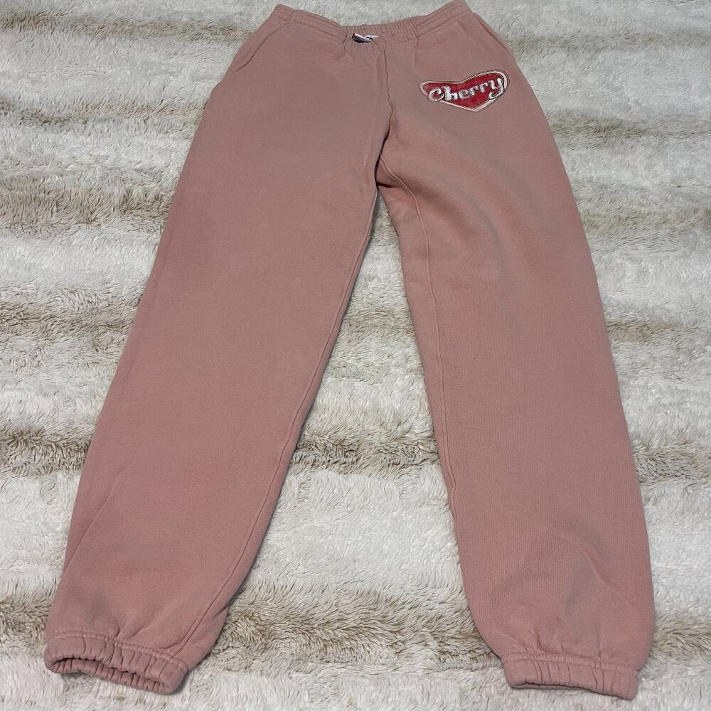 LIMITED EDITION Cherry LA Valentine's Day Heart Sweatpants in Pink XS